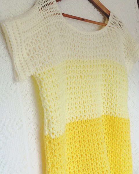 PatternPiper Yellow Ombre Crochet Jumper