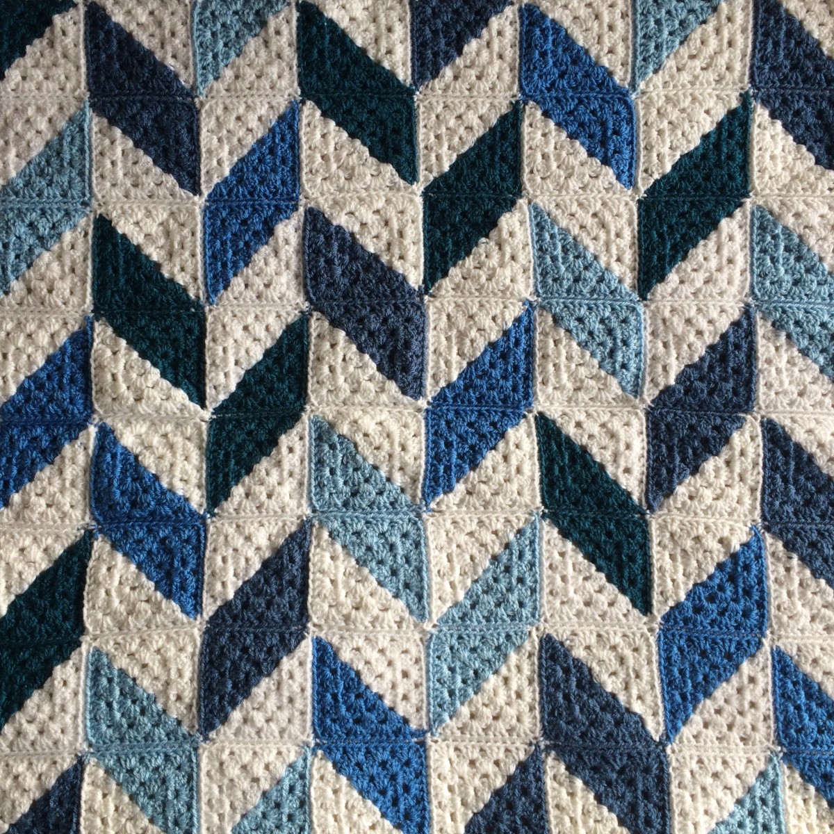 patternpiper blue and white herringbone blanket