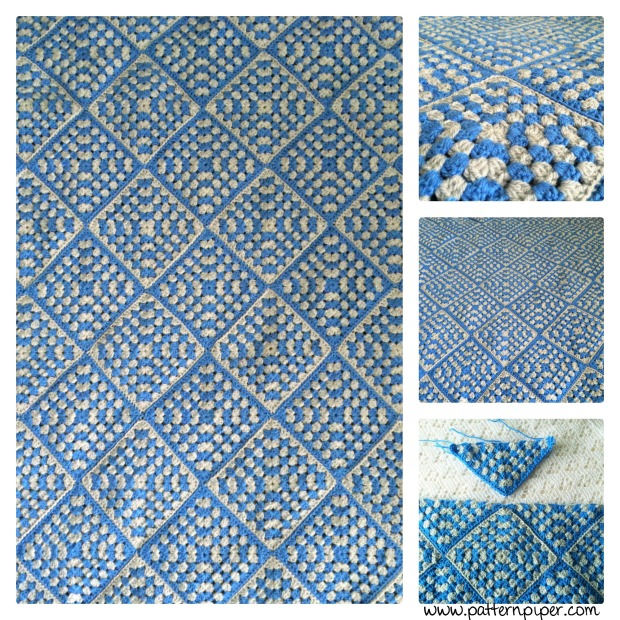 PatternPiper's Granny Square Blanket with a Twist Collage